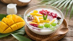 Jackfruit yogurt combines ripe jackfruit, mango, and creamy yogurt for a rich, sweet, and refreshing tropical flavor.