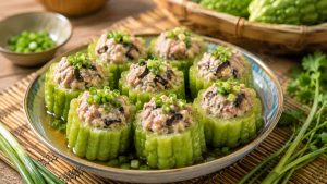 Stuffed Bitter Melon with Ground Pork.