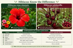 Hibiscus rosa-sinensis vs. Hibiscus sabdariffa