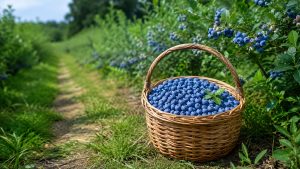 Harvesting blueberries