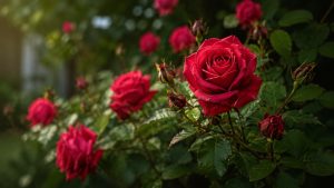Red Roses in a Garden